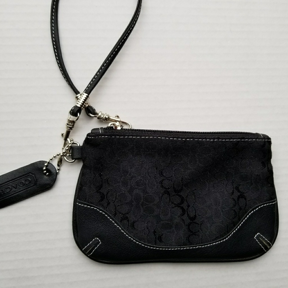 Coach Black Fabric Wristlet Removable Strap